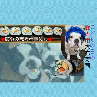 こどもの日の愛犬用 太巻寿司☆ 節分の恵方巻にも！